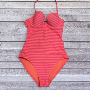 Old Navy one piece pink striped swimsuit small